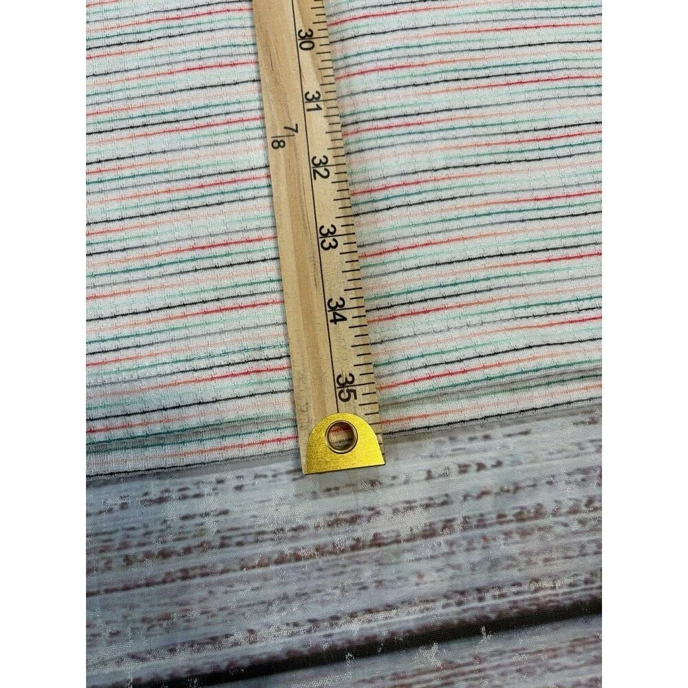 LOFT US Women's Size Large Rainbow Striped Flutter Sleeve Dress Stretch Summer